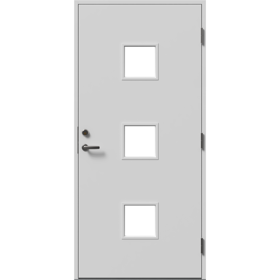 Ytterdør - 3 kvadratiske ruter