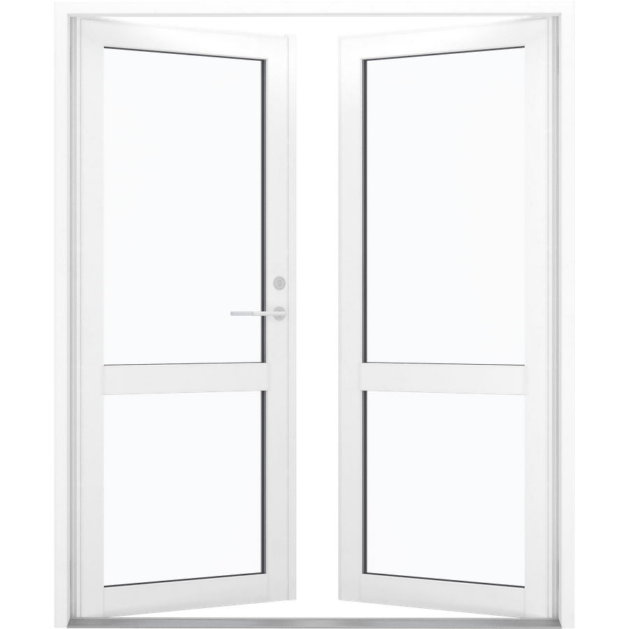 Dobbel ytterdør - 4 ruder - åben